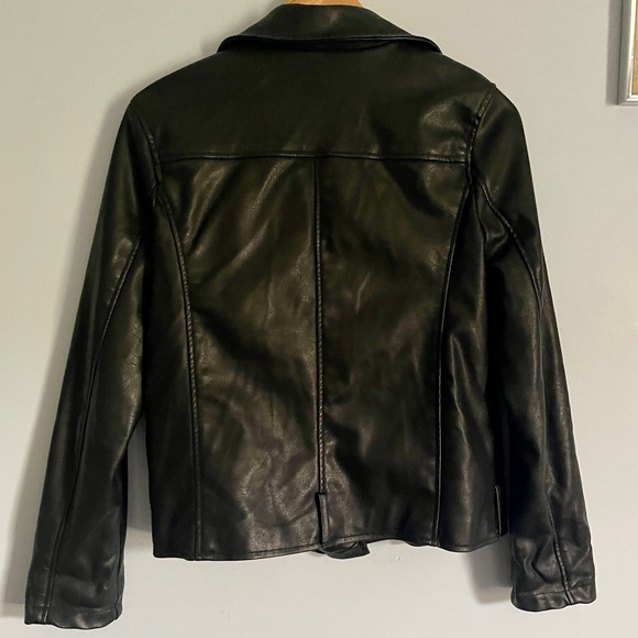 🐆 W/M Forever 21 NWOT Pleather Moto Biker Motorcycle Jacket Vegan - Picture 2 of 3
